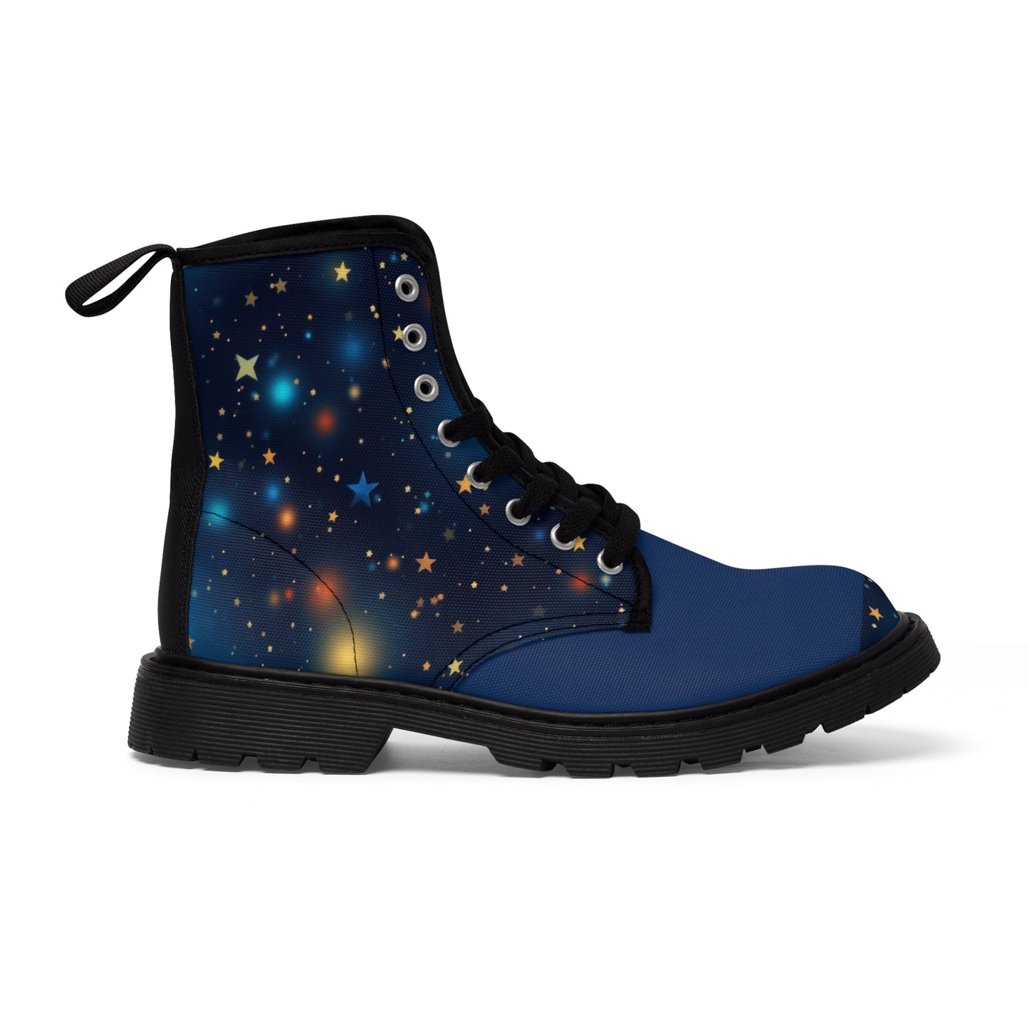 Dark Blue Stars Women's Canvas Boots