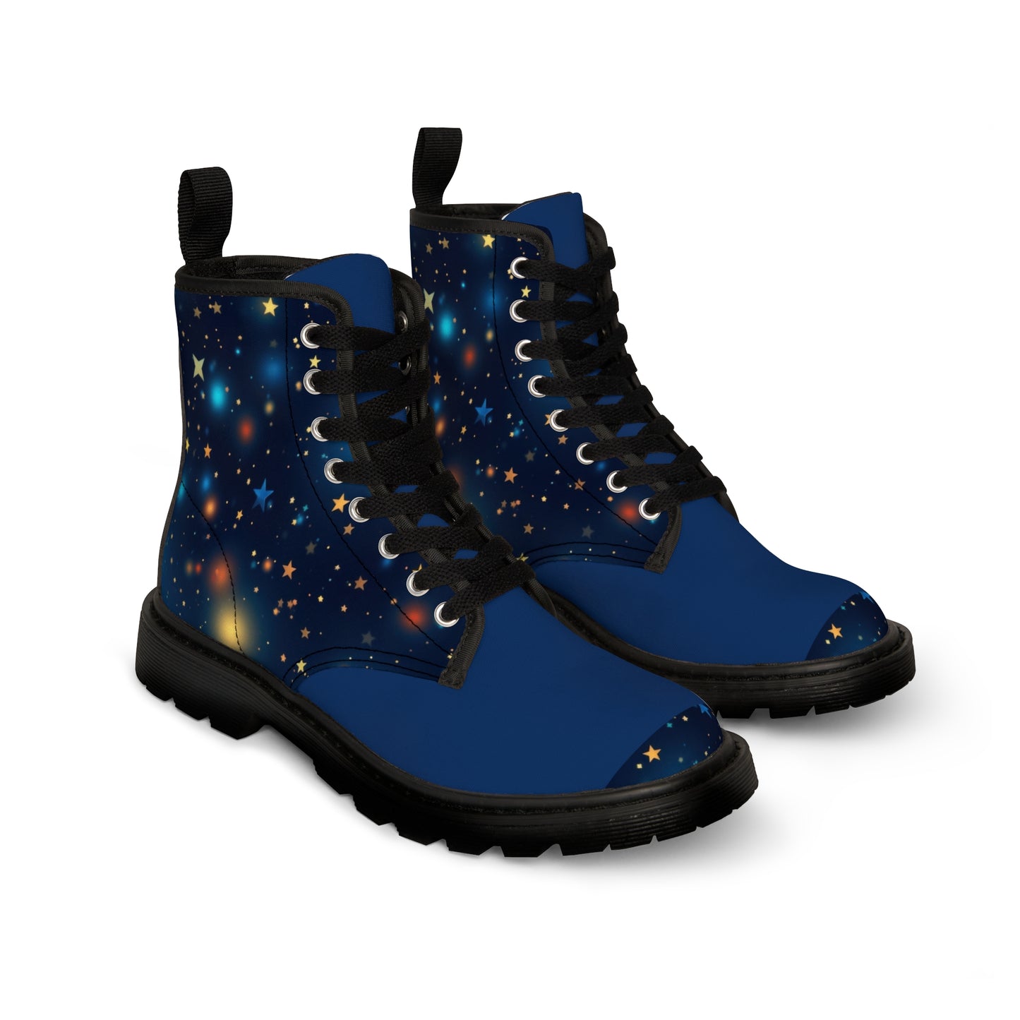 Dark Blue Stars Women's Canvas Boots