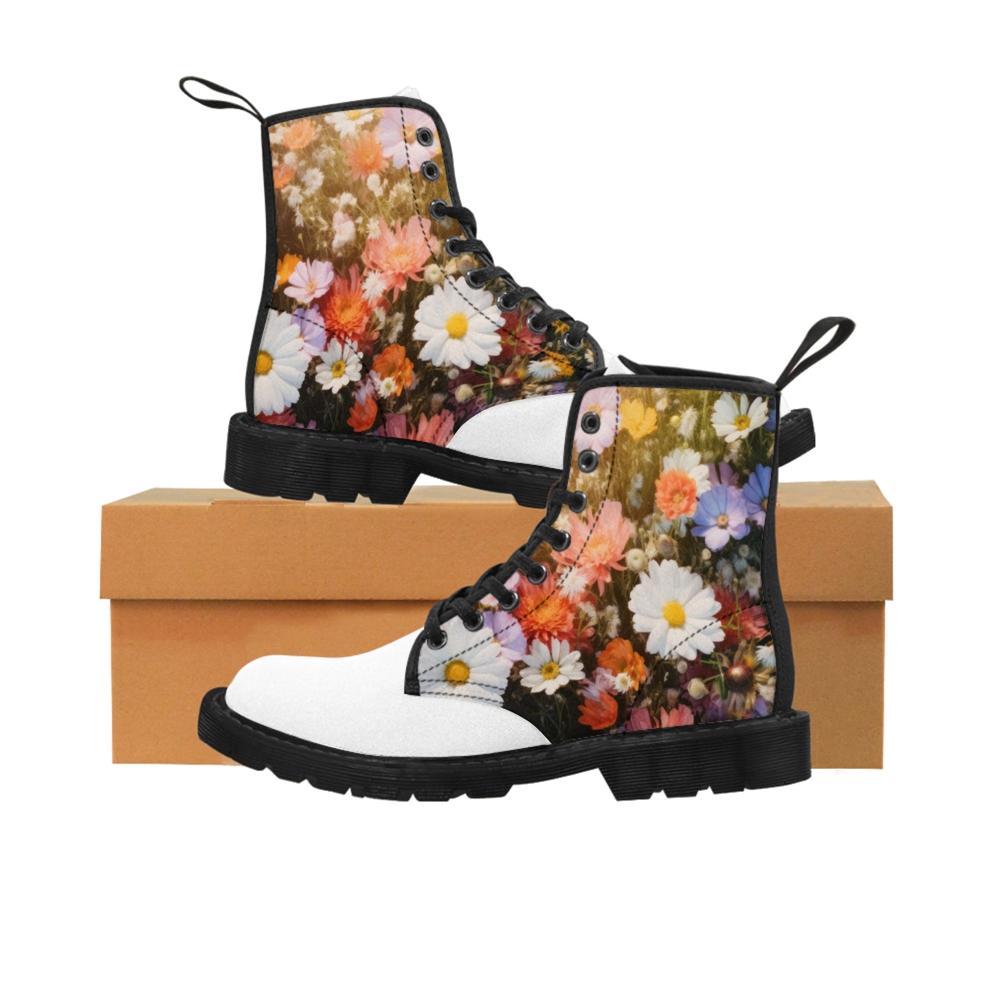 Bright Sunny Flowers Women's Canvas Boots