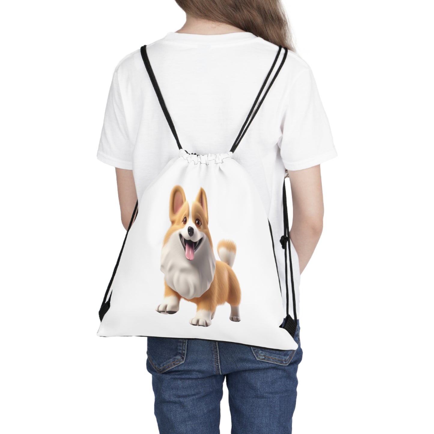 Corgi Puppy Outdoor Drawstring Bag