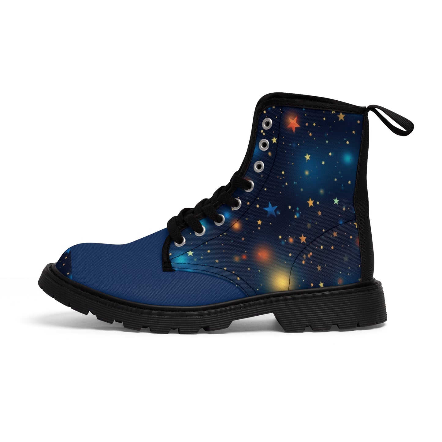 Dark Blue Stars Women's Canvas Boots