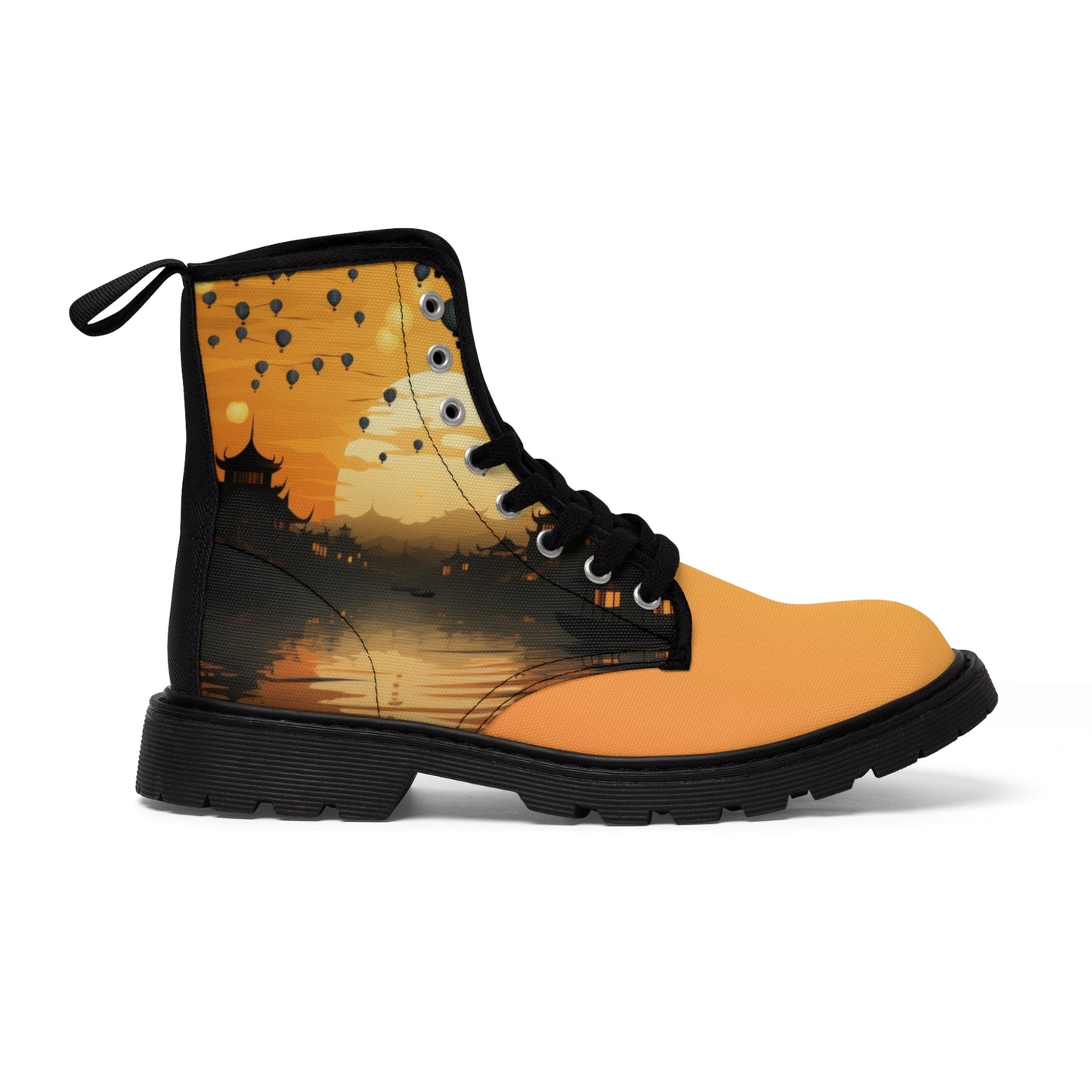 Yellow Sunset Women's Canvas Boots