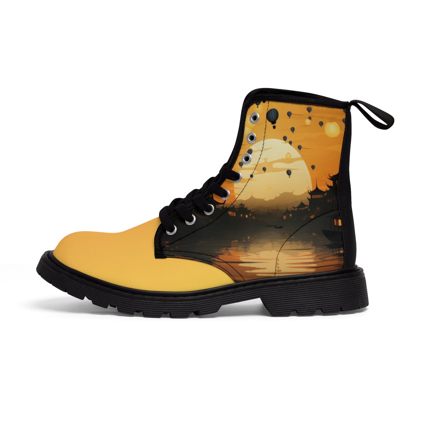 Yellow Sunset Women's Canvas Boots