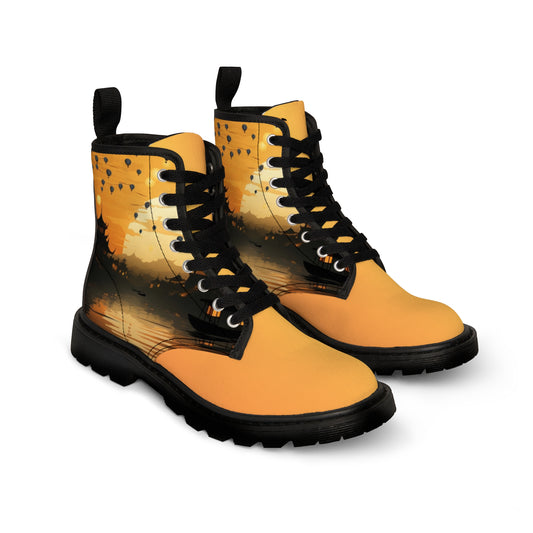 Yellow Sunset Women's Canvas Boots