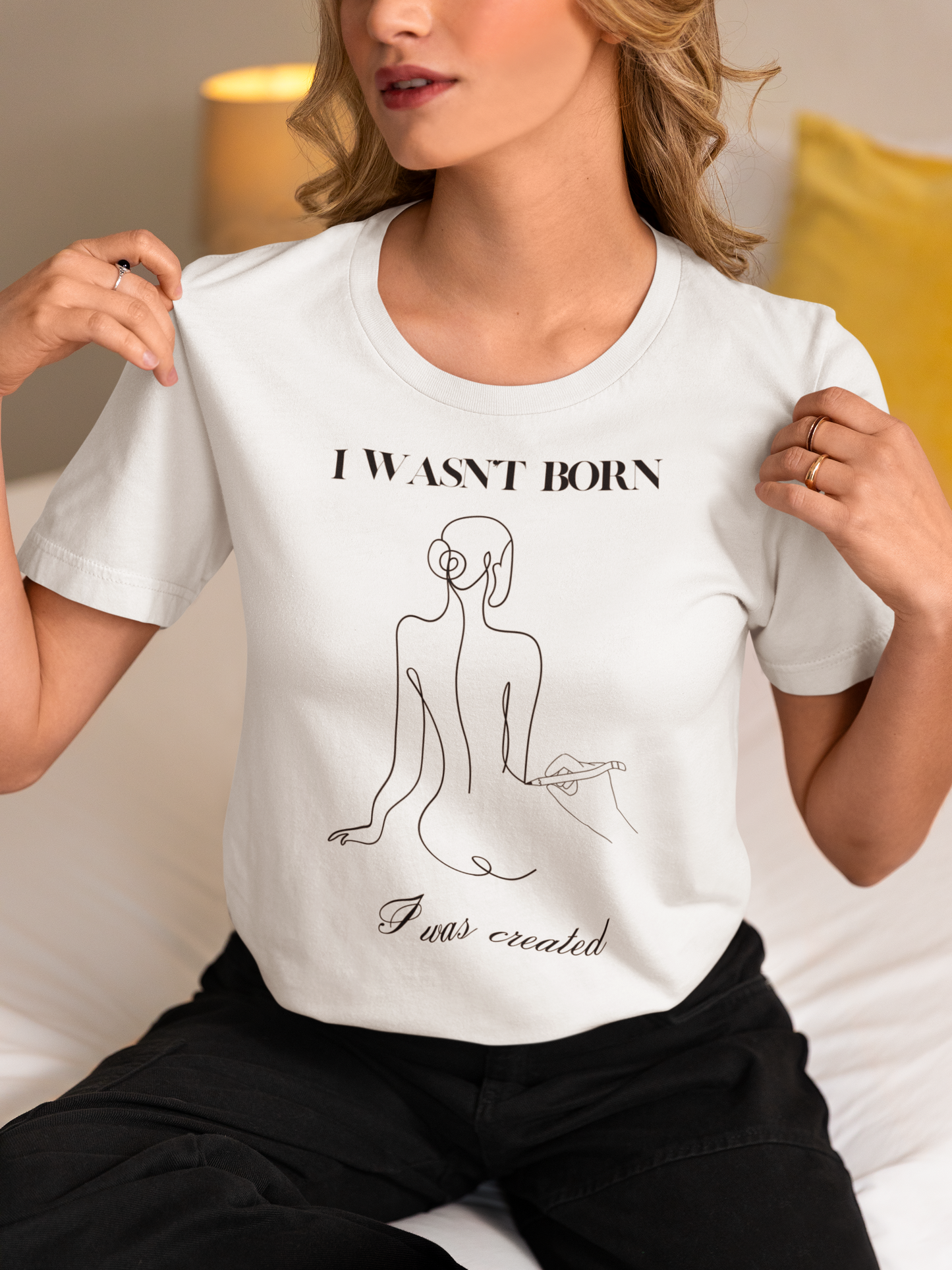 I wasn"t born I was created Short Sleeve Tee